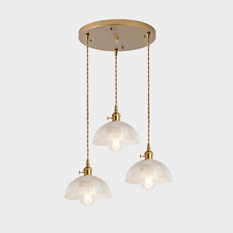 3 Lights Multi Light Pendant Modern Simple Prismatic Glass Hanging Light for Restaurant