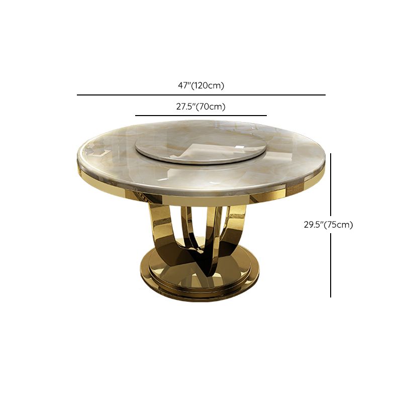 Round Convertible Dining Table Pedestal Table for Kitchen Dining Room