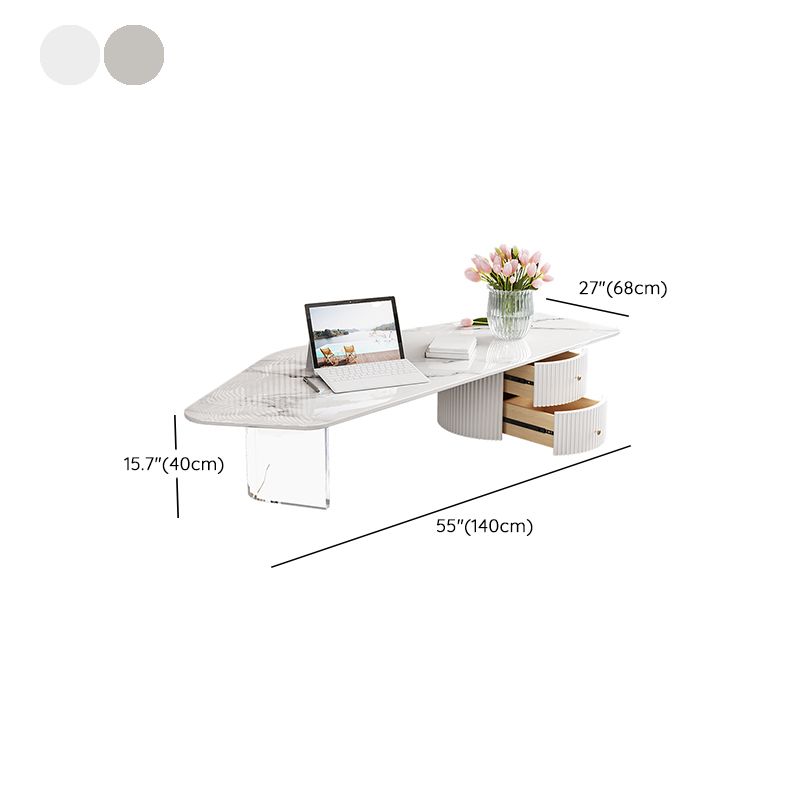 Modern Acrylic Legs Coffee Table Nesting Coffee Table Set for Living Room