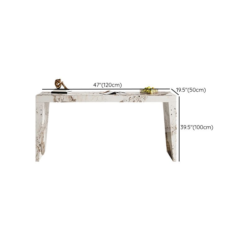 Modern Style Rectangle Bar Table Stone Fixed Bistro Bar Desk for Living Room
