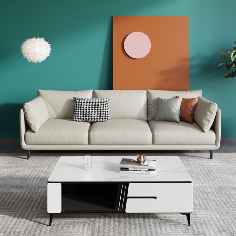 Modern Style Square Armrest Sponge Seat Filled with Wood Orange/grey/white/blue Sofa