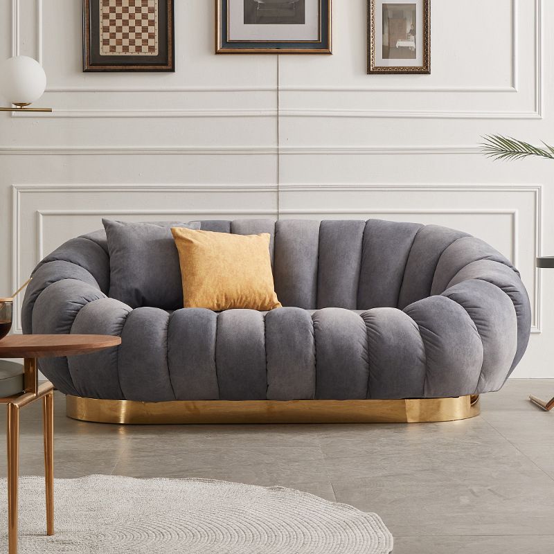 29.5" H Modern Sewn Pillow Back Slope Arm Loveseat for Living Room