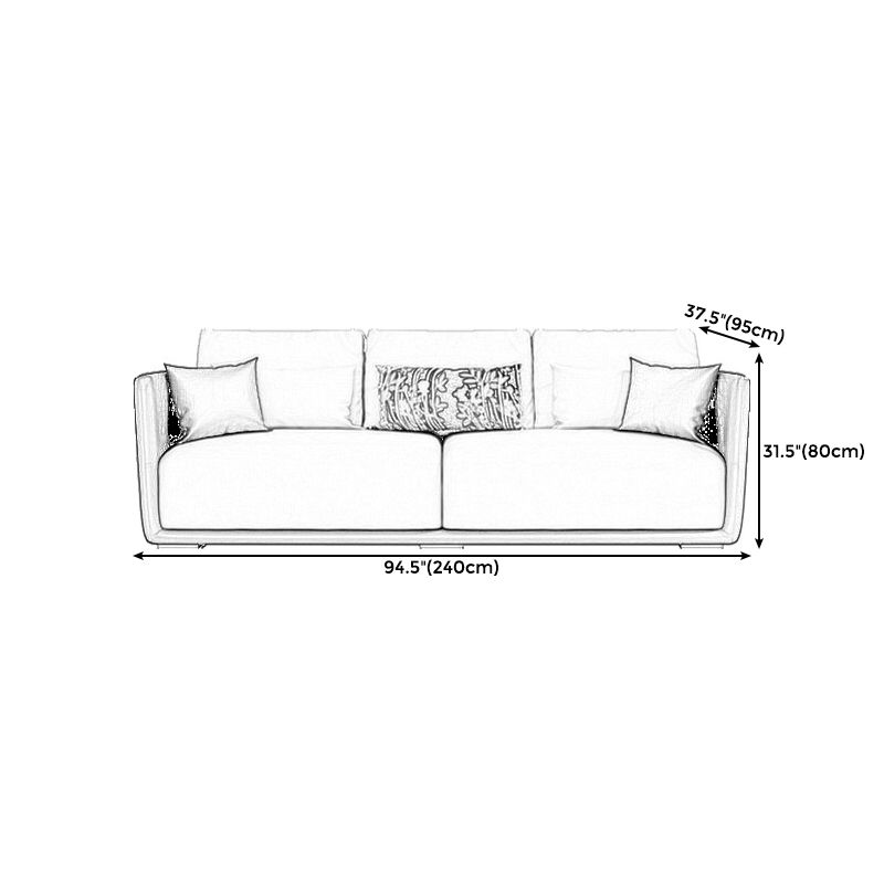 Modern Style Solid Wood Base Latex/sponge Cushion Rectangular Sofa