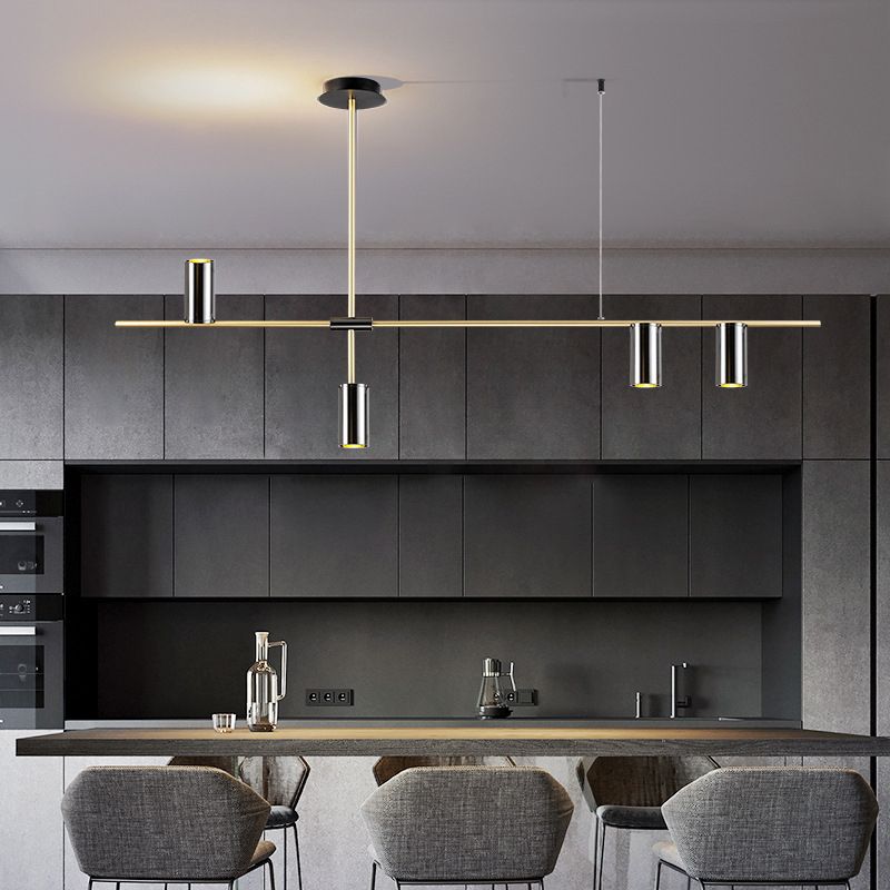 3 / 4 / 5 - Light Pendant Ceiling in Black & Gold Iron Post Modern Kitchen Island Lighting