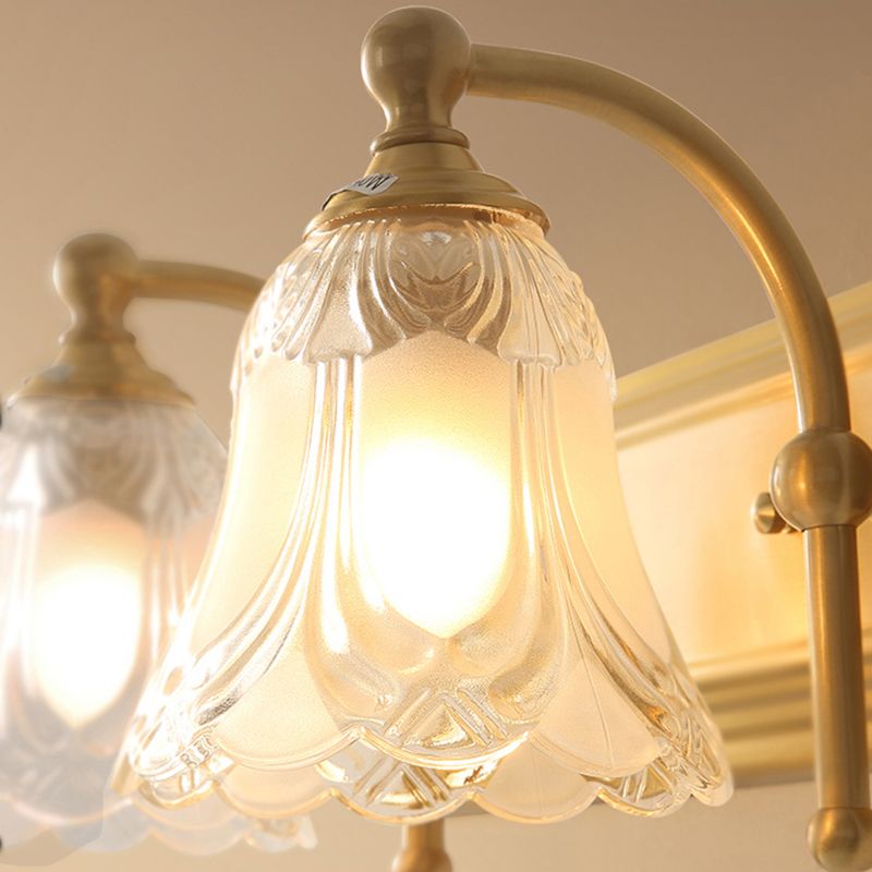 2/3-licht metalen ijdelheid wandlicht traditionele koperen bloem badkamer wand gemonteerde verlichting