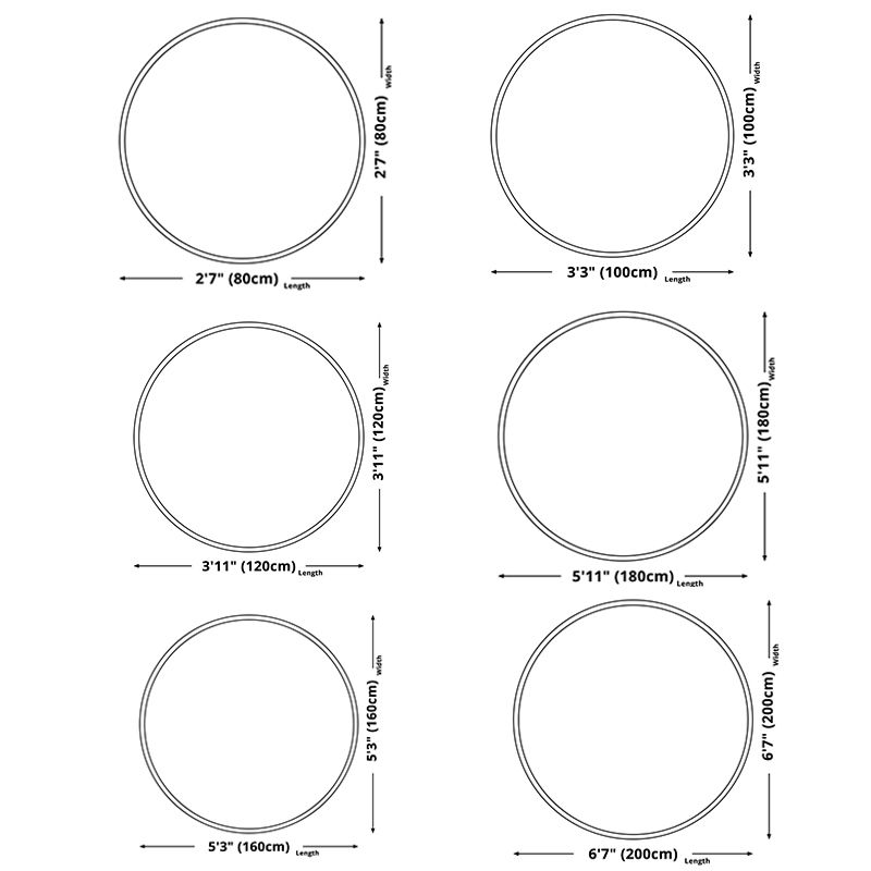 Round Apricot Tone Simple Area Carpet Polyester Stripe Indoor Rug Easy Care Carpet for Living Room