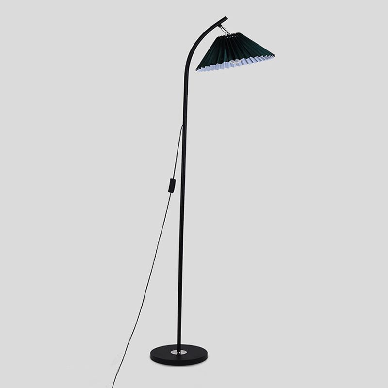 1 Light Cone-Shaped Floor Lamps Modernism Fabric Floor Lamps for Bedroom