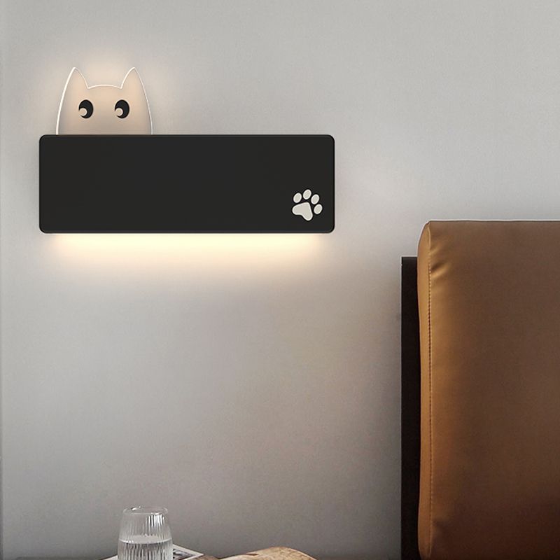 Forma a forma di gatto Light Kids Style Metal 1 Light Wall Monte Light