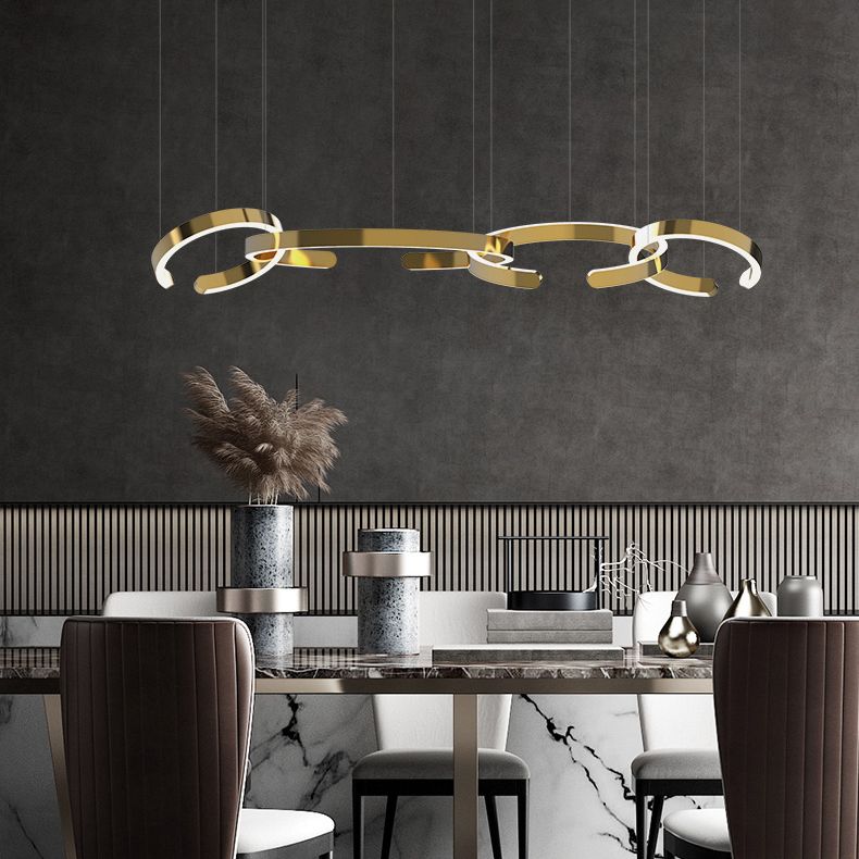 Contemporary LED Suspension Light Acrylic Shade Hanging Lights for Living Room