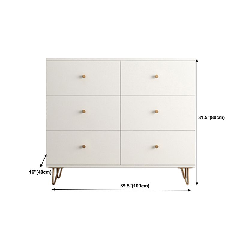 Modern Accent Chest Rectangle Accent Cabinet with Drawers in White