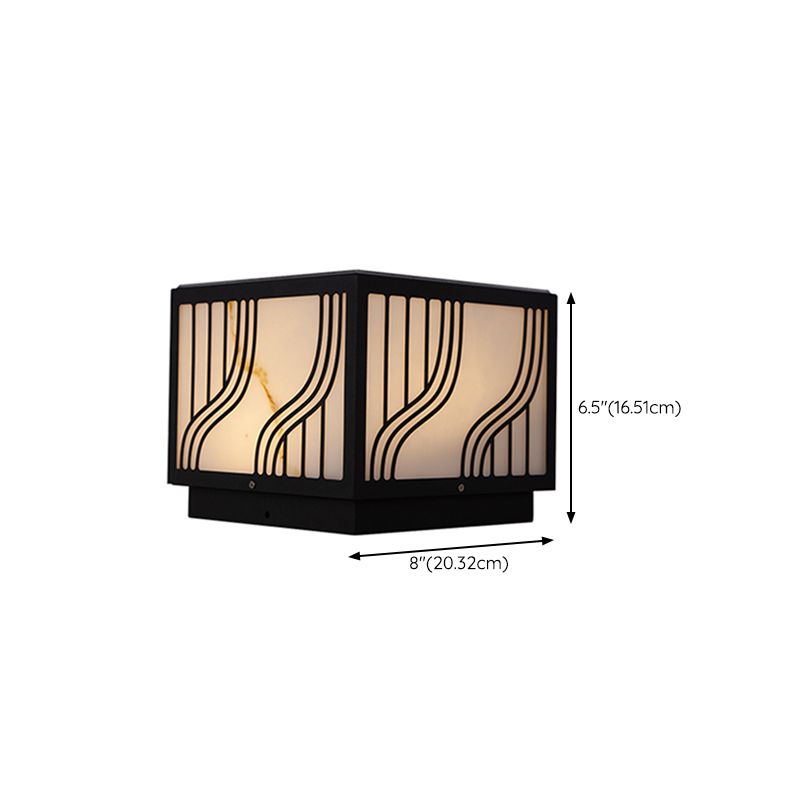 Modern LED Pillar Light Black Solar Lighting Fixture for Garden