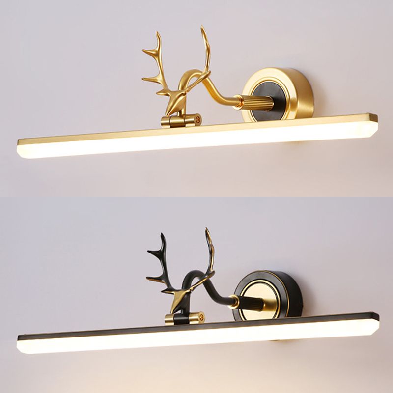 Luces de pared de tocador lineal Simplicidad vintage aplique de pared acrílica con astas para el baño