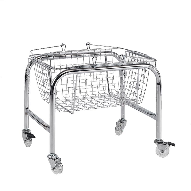 Moveable Side End Table in Metal  with Wheels 4 Legs Base Side Table
