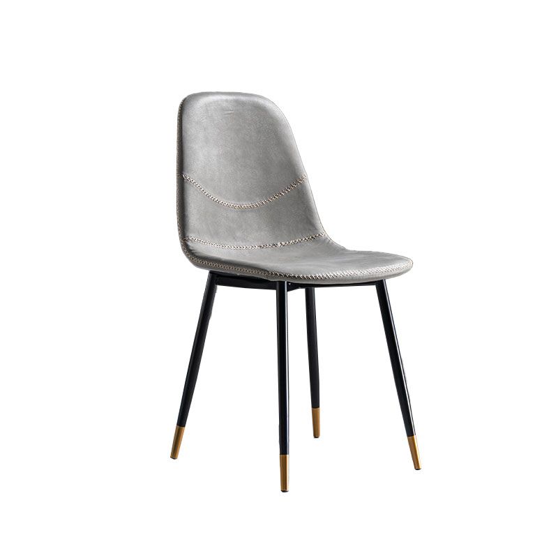 Silla de estilo moderno, silla sin brazos con patas de metal para cocina