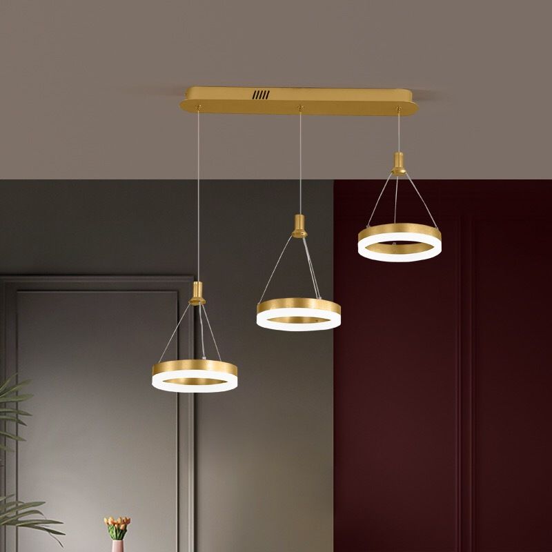 Loop-förmige Acryl 3-Licht-Anhänger Minimalismus LED Hängende Beleuchtung für Esszimmer