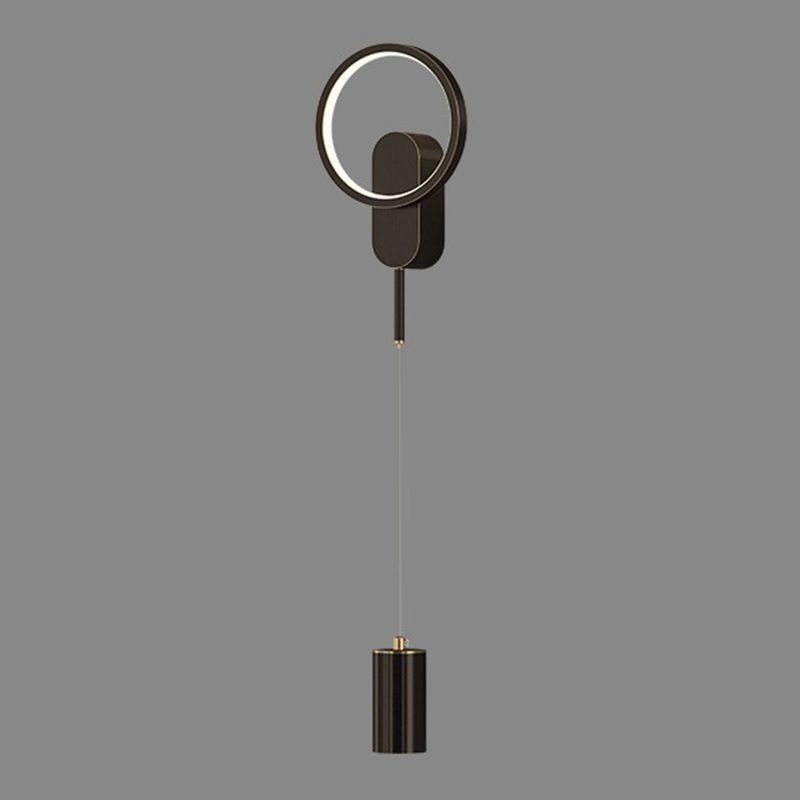 Modern Style Circle Shape Wall Light Metal 2 Light Sconces for Bedroom