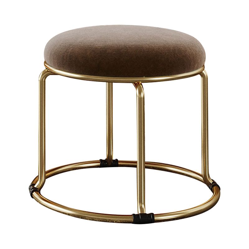 Standard Glam Round Ottoman Velvet Tear Resistant Indoor Pure Color Ottoman