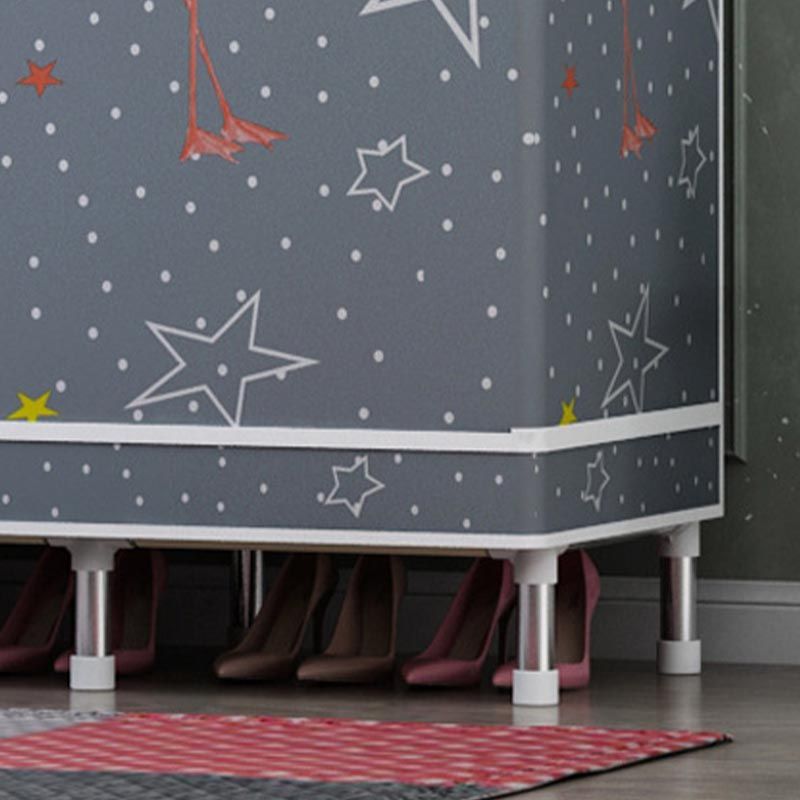 Matte Finish Wardrobe for Home Contemporary Storage Cabinet with Metal Legs