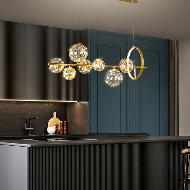 Lámpara de led círculo de estilo nórdico de estrella de vidrio transparente