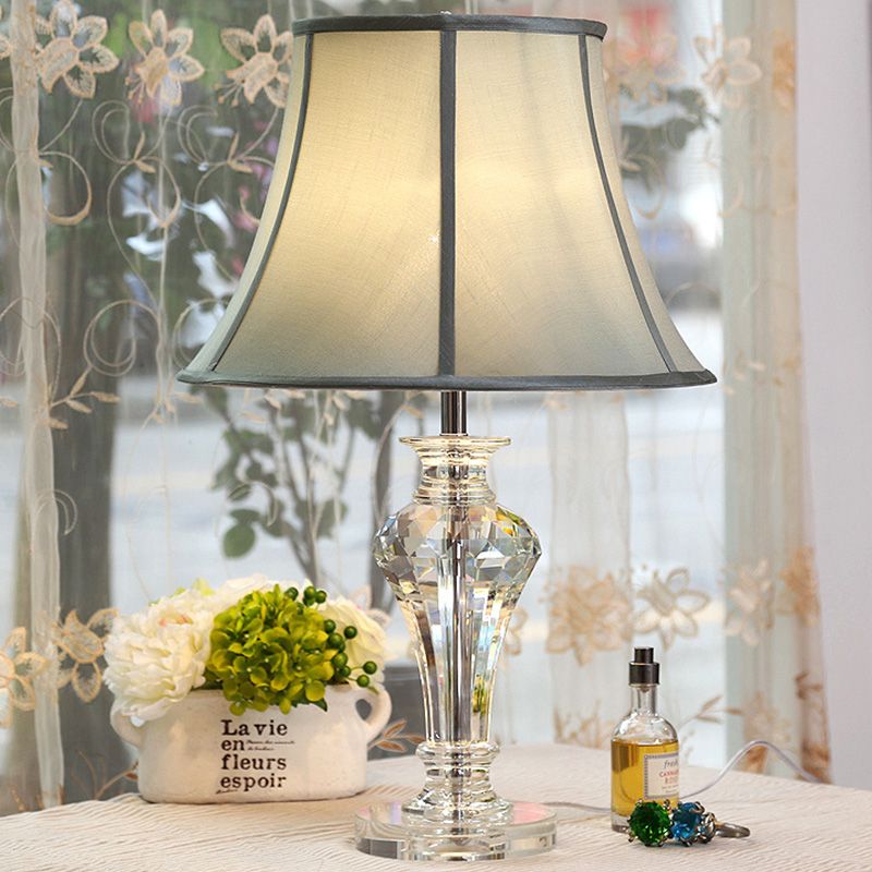 1 Kopfvase Nachttisch Lampe zeitgenössische handgeschnittene Kristalllesebuch Licht in Blau