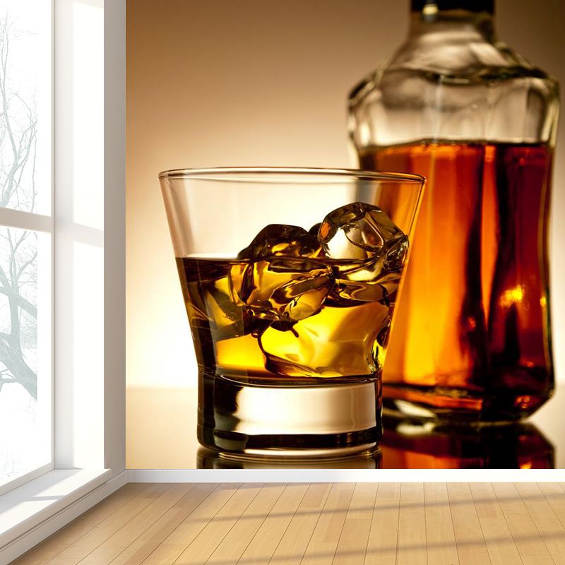 Liquor Mural Decal Pastel Color Contemporary Wall Covering for Western Restaurant