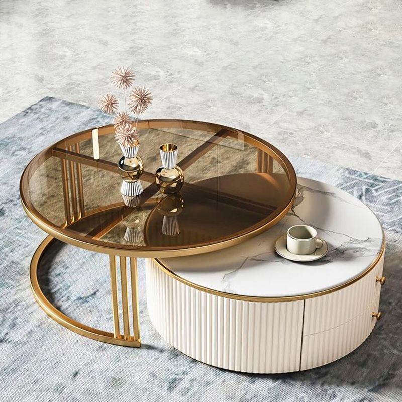 Nesting Coffee Table Set Modern Round Coffee Table for Living Room