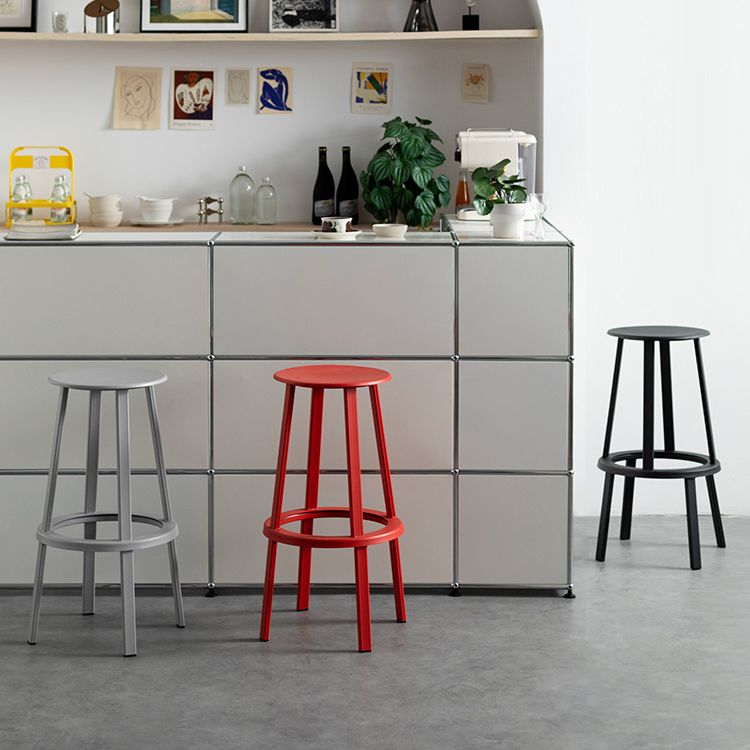 Contemporary Indoor Bar Stool Swivel Bar Stool with Footrest