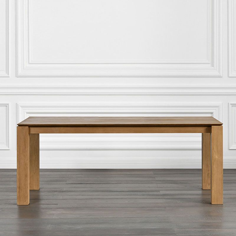 Modern Pine Wood Table for Restaurant Rectangle Dining Table with 4 Legs in Brown