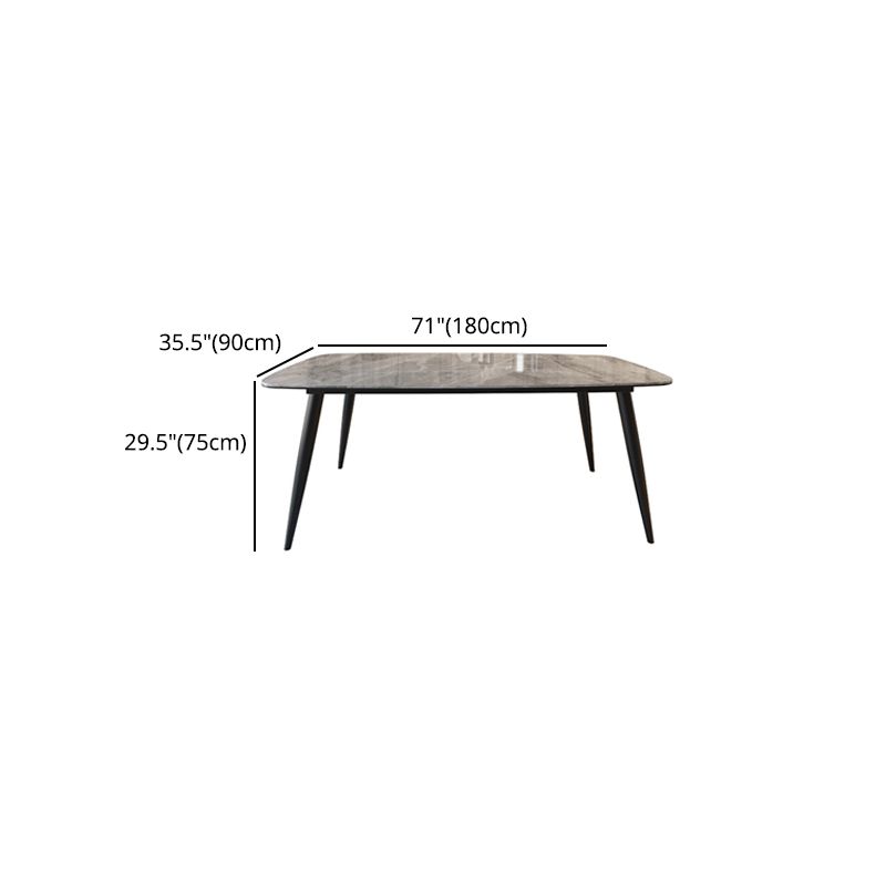 Stone and Steel Dining Table Industrial Grey Dinner Room Kitchen Table