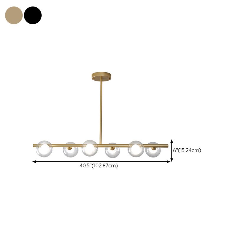 Glass Linear Island Lighting Simplicity Pendant Light Fixture for Dining Room
