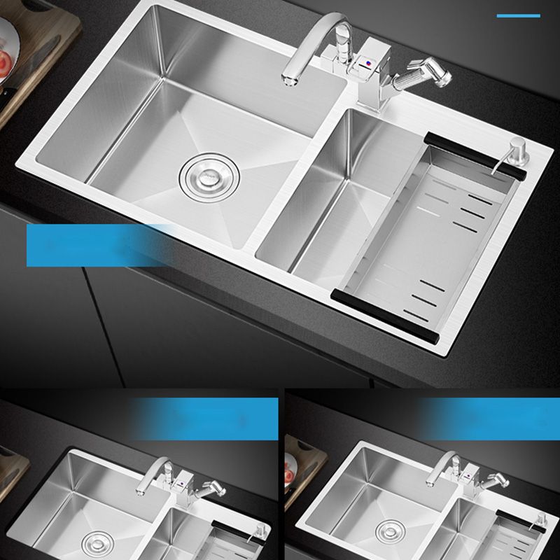 Modern Style Kitchen Sink Soundproof Detail Kitchen Double Sink with Basket Strainer