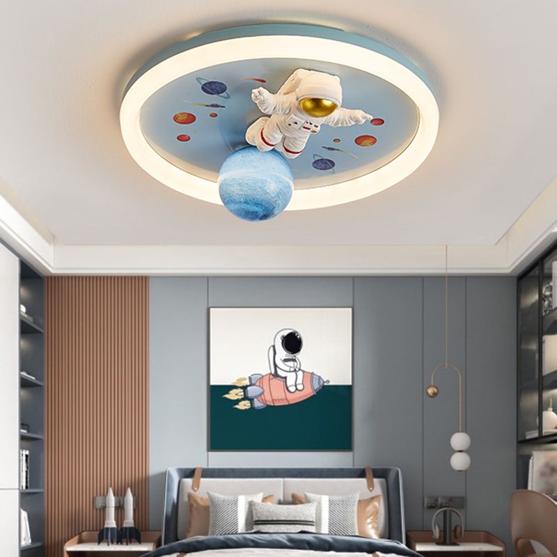 Modern Ceiling Lamp Colorful LED Flush Mount Light Fixture with Acrylic Shade for Bedroom