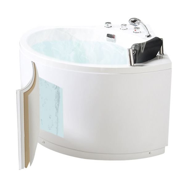 Modern 25.59-inch Tall Acrylic Tub Soak Corner White Bathtub