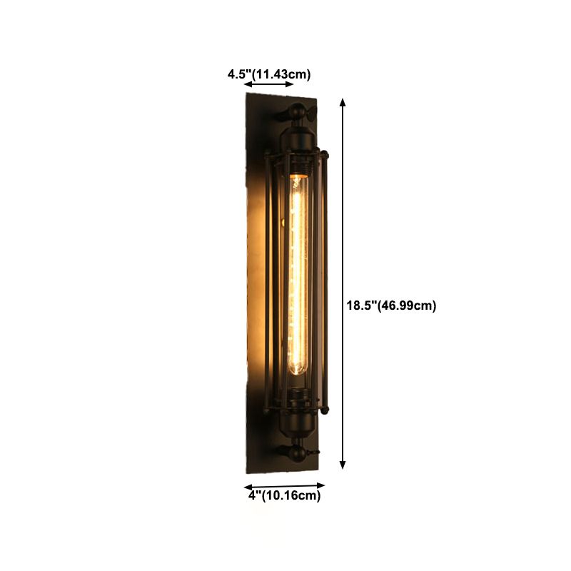 Industrial Style Iron Wall Mount Light Rectangle Shape Wall Lamp for Living Room