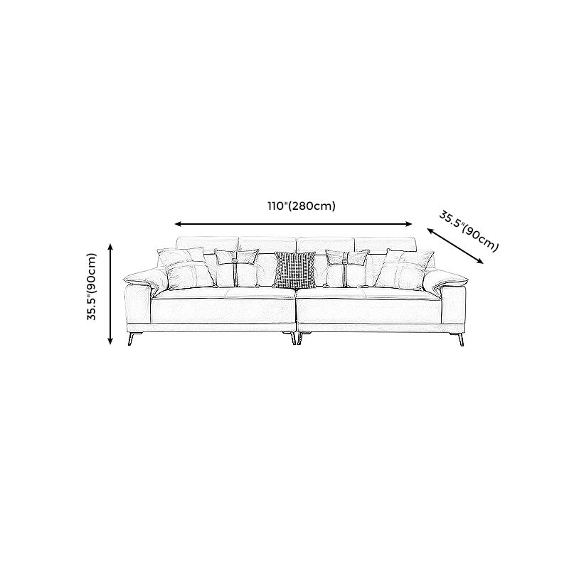 Faux Leather Pillow Top Arm Sofa/Sectional Pillowed Back Cushions for Living Room