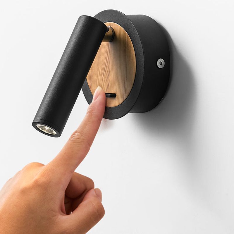 Estilo moderno Simple Black & White All Sponce Light con sombra acrílica para el dormitorio