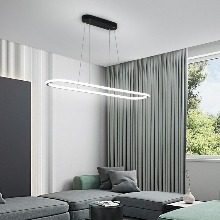 Nordic Minimalist Island Light Modern LED Pendant Lamp with Silica Gel Shade