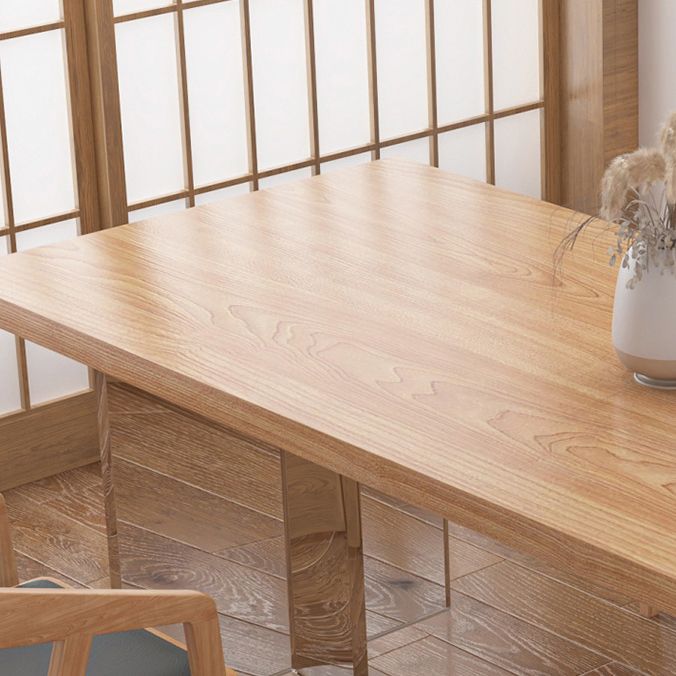 Pine Wood Top Dining Table Traditional Luxury Solid Wood Table with Sled Base