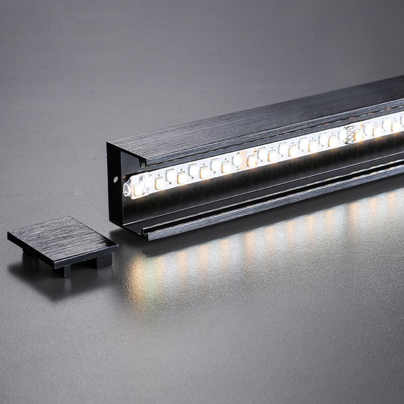 Modern Minimalist LED Linear Ceiling Light Aluminium Indoor Flush Mount with Acrylic Shade