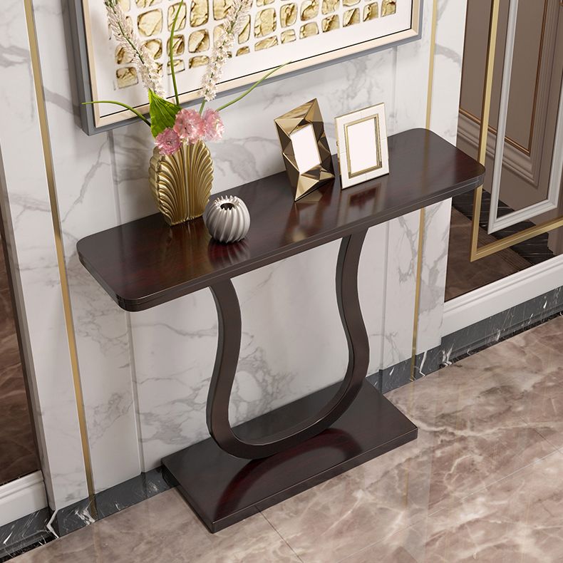 33.46" Tall Console Table 1-shelf Solid Wood Accent Table for Hall