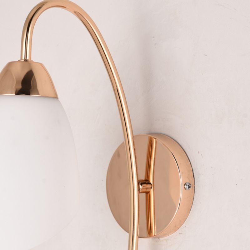 Light Luxury Wall Mount Light Geometry Shape Wall Lamp with Glass Shade for Bedroom