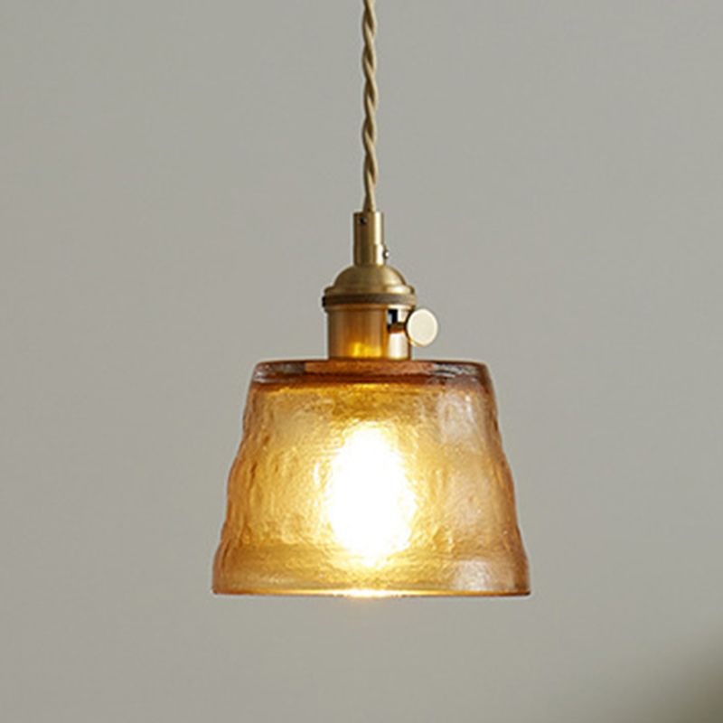 Glass Cup Shade Hanging Lights Industrial Style 1 Light Hanging Mount Fixture for Bedroom