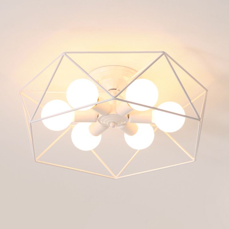 Metalen geometrische schaduw spoel plafondlicht industrieel multi lights plafondlamp armatuur