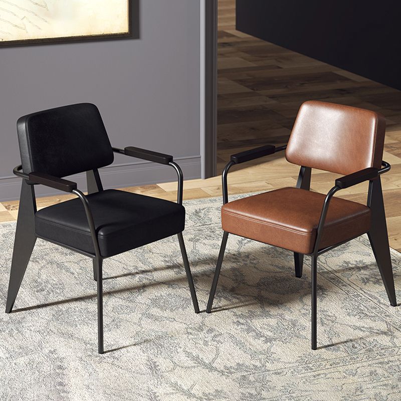 Chaise de salle à manger en métal rembourrée à dossier ouvert de chaise scandinave d'intérieur