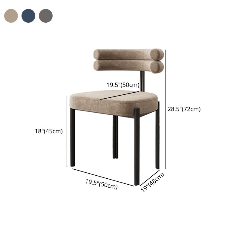 Silla lateral casera de estilo moderno Silla tapizada de comedor de diseño con respaldo abierto