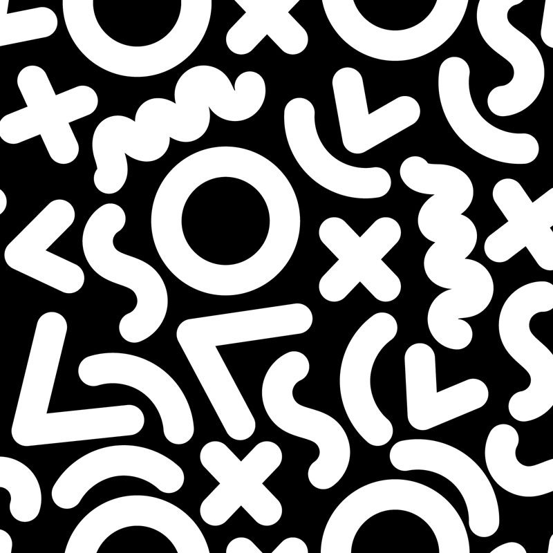 Math and Geometry Wall Mural Black and White Modern Wall Art for Child Room, Made to Measure