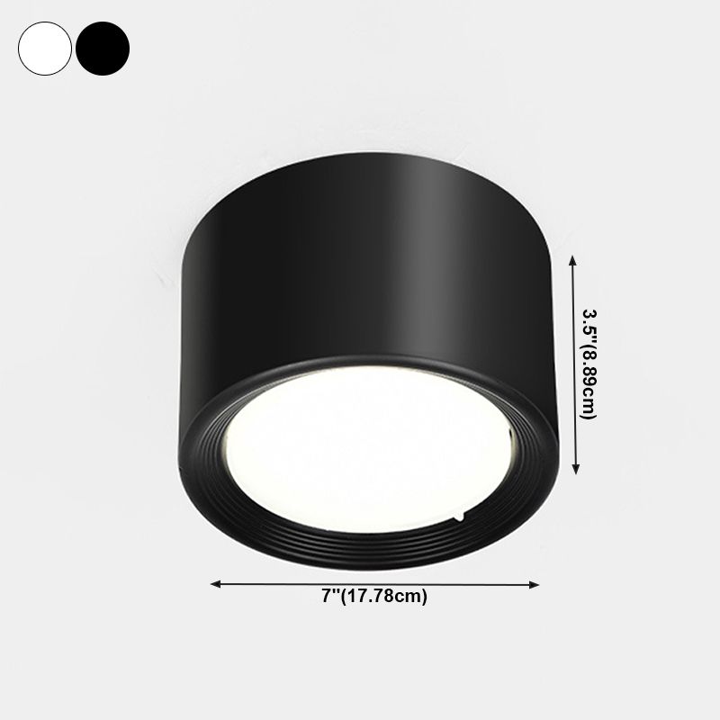 Plafonnier LED en forme de cylindre en fer moderne, 1 lumière, encastré pour couloir, salon