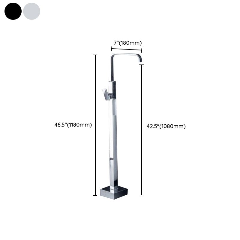 Floor Mounted Metal Freestanding Tub Filler One Hold Freestanding Tub Filler Trim
