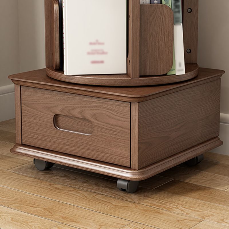 Contemporary Style Bookcase Closed Back Solid Wood Bookshelf for Home Office