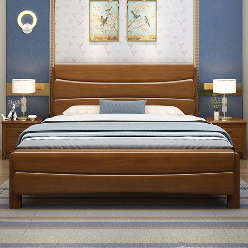 Traditional Solid Wood Standard Bed Headboard Bed with Footboard